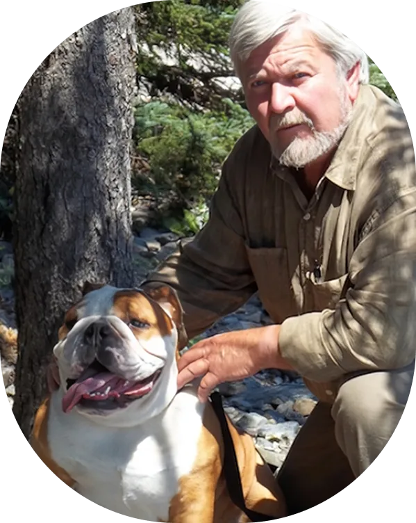 James Beyor with his dog